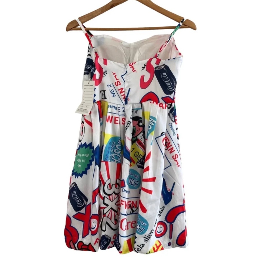 ZAZA Woman’s Pop Culture White Mini Dress with Spaghetti Straps size Medium - Picture 3 of 9